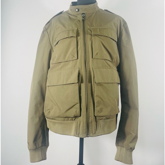Men’s Large Banana Republic Bomber Jacket, Military Coat, Olive Green - Picture 9 of 9